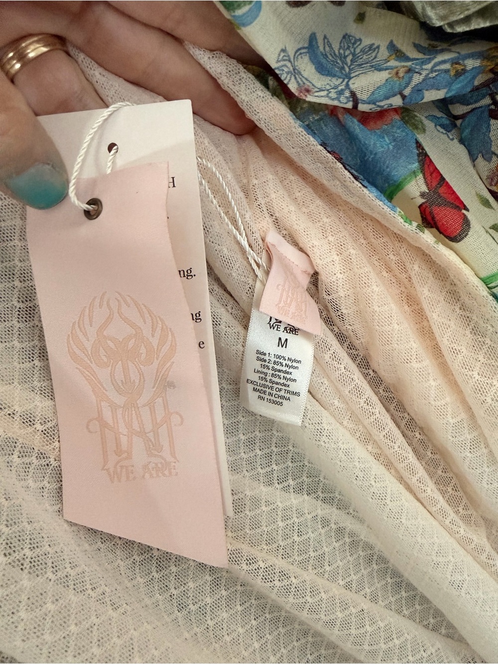 NWT We Are Hah Reversible Floral Lace-Trim Robe Sz M - Picture 4 of 4